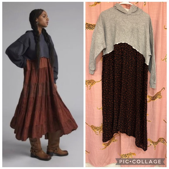 Remade Gaize Hoodie Maci Dress by Urban Outfitters Urban Renewal